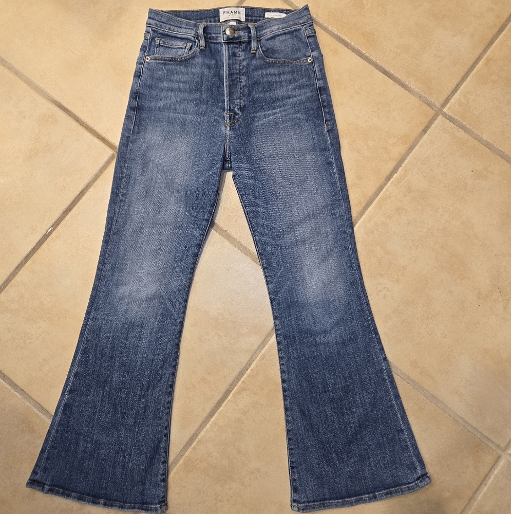 Frame Denim Blue Flare Jeans